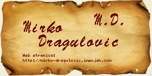 Mirko Dragulović vizit kartica